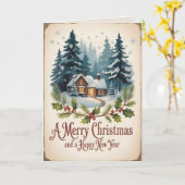 Oude Wereld Kerstmis Kerstmis 2 Kaart (Gele Bloem)