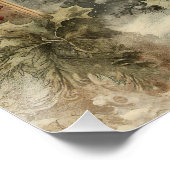 Oude Wereld Kerstmis Sneeuwman Perfect Poster (Hoek)