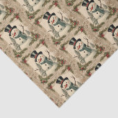 Oude Wereld Kerstmis Sneeuwman Tissuepapier (Detail)