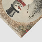 Oude Wereld Kerstmis Sneeuwman Tissuepapier (Detail)
