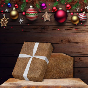 Oude Wereld Kunstleer Cadeaupapier