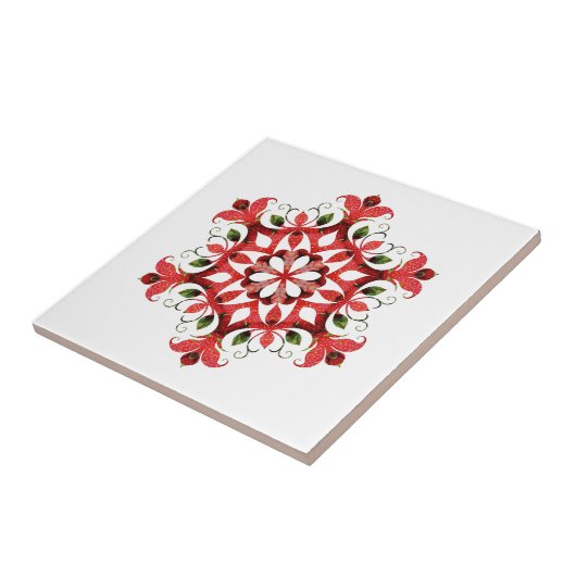 Oude Wereld  Land Rood Ontwerp Keramische Tegel Tegeltje (Zijkant)