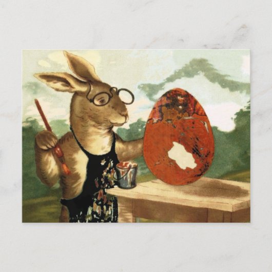  OUDE WERELD MR. RABBIT PAINTING EGG BRIEFKAART (Voorkant)