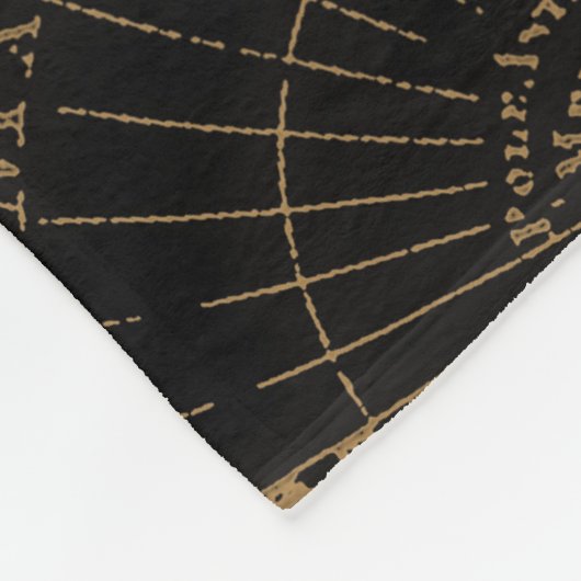 Oude Wereld Nautical Anchor Monogram Black Fleece Deken (Hoek)