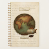 Oude Wereld Nieuwe Wereldkaarten Custom Steampunk  Planner (Voorkant)