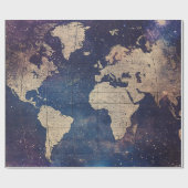 Oude Wereld Paarse Hemelkaart Cadeaupapier (Vlak)