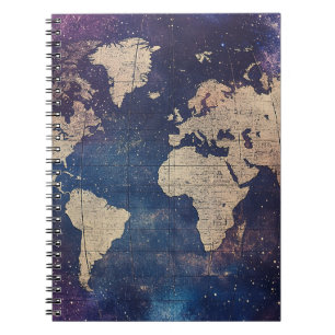 Oude Wereld Paarse Hemelkaart Notitieboek