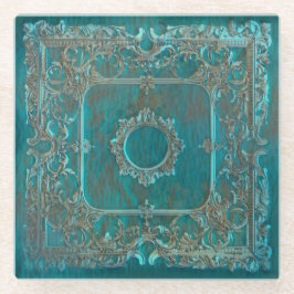 Oude wereld patina look gloed ontwerp glazen onderzetter