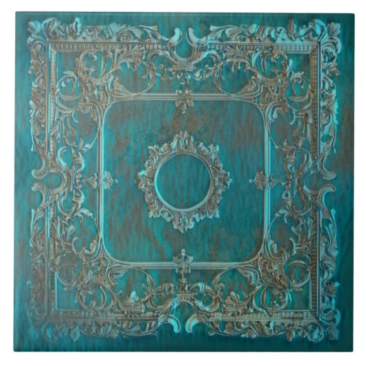 Oude wereld patina look gloed ontwerp tegeltje (Voorkant)