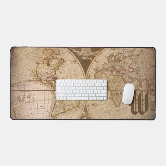 Oude Wereld Reiskaart Bureaumat (Keyboard & Muis)