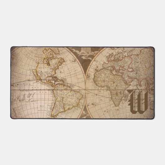   Oude Wereld Reiskaart Bureaumat (Voorkant)