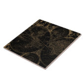 Oude Wereld Reiskaart Nautisch Zwart Tegeltje (Zijkant)