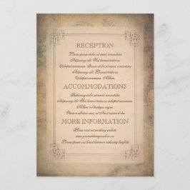 Oude  Wereld Reiskaart Trouwinformatie Informatiekaartje