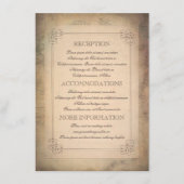 Oude  Wereld Reiskaart Trouwinformatie Informatiekaartje (Voorkant)