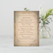 Oude  Wereld Reiskaart Trouwinformatie Informatiekaartje (Staand voorkant)