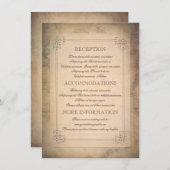 Oude  Wereld Reiskaart Trouwinformatie Informatiekaartje (Voorkant / Achterkant)