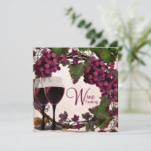 Oude Wereld  Rode Groene Druiven Wijnproeverij Kaart (Staand voorkant)