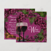 Oude Wereld  Rode Groene Druiven Wijnproeverij Kaart (Voorkant / Achterkant)