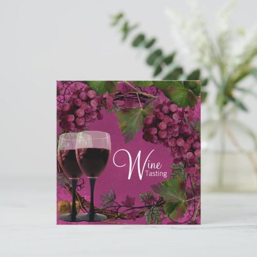 Oude Wereld  Rode Groene Druiven Wijnproeverij Kaart (Staand voorkant)