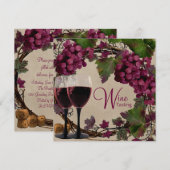 Oude Wereld  Rode Groene Druiven Wijnproeverij Kaart (Voorkant / Achterkant)