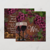 Oude Wereld  Rode Groene Druiven Wijnproeverij Kaart (Voorkant / Achterkant)