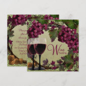 Oude Wereld  Rode Groene Druiven Wijnproeverij Kaart (Voorkant / Achterkant)