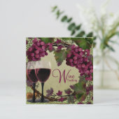 Oude Wereld  Rode Groene Druiven Wijnproeverij Kaart (Staand voorkant)