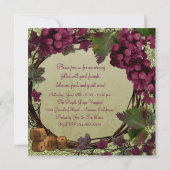 Oude Wereld  Rode Groene Druiven Wijnproeverij Kaart (Achterkant)