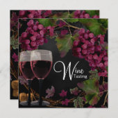 Oude Wereld  Rode Groene Druiven Wijnproeverij Kaart (Voorkant / Achterkant)