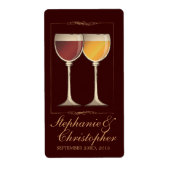 Oude Wereld Rode & Witte Wijn Glas Favor Labels (Voorkant)