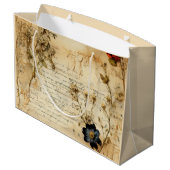 Oude Wereld Romantische Perkamenten Brief Groot Cadeauzakje (Achterkant Gekanteld)
