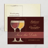 Oude Wereld Rood & Wit Wijnglas Tafelnummer Kaart (Voorkant / Achterkant)