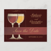 Oude Wereld Rood & Wit Wijnglas Tafelnummer Kaart (Voorkant)