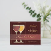 Oude Wereld Rood & Wit Wijnglas Tafelnummer Kaart (Staand voorkant)