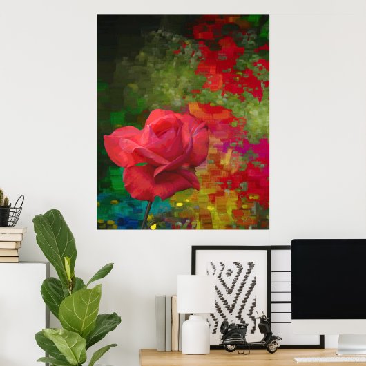 Oude Wereld Roos ontwerp Poster (Thuiskantoor)