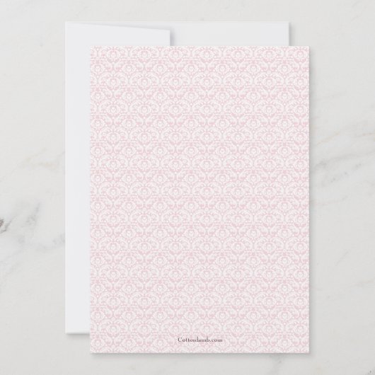 Oude Wereld Roze Doop Tweeling Uitnodiging (Achterkant)