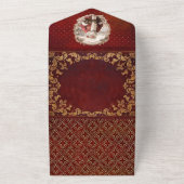 Oude Wereld Santa Holding Portret | Luxe foto All In One Uitnodiging (Buitenkant)