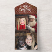 Oude Wereld Santa Holding Portret | Luxe twee foto All In One Uitnodiging (Binnen)