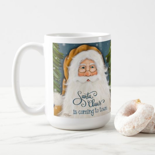 Oude Wereld Santa Kerstmis Vakantie Koffie Mok (Met donut)