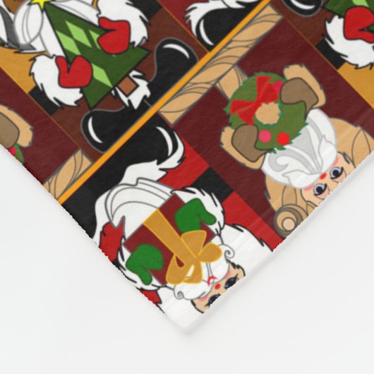 Oude Wereld Santas Kleurrijke Fleece Deken (Hoek)