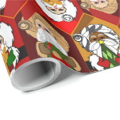 Oude Wereld Santas Veelkleurige Kerstmis Cadeaupapier (Rol Hoek)