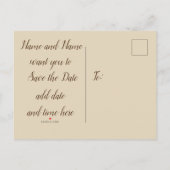 Oude Wereld Save the Date Aankondigingskaart (Achterkant)