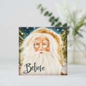 Oude Wereld Sinterklaas Geloof in Kerst Inspiratie Feestdagenkaart (Staand voorkant)