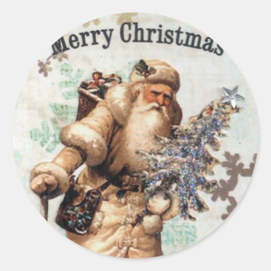 Oude Wereld Sinterklaas Kerst stickers (Voorkant)
