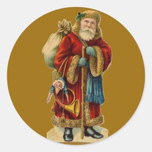  Oude Wereld Sinterklaas Kerst stickers (Voorkant)