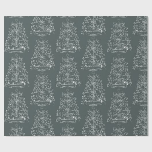 Oude Wereld Traditionele Kerstmis Cadeaupapier (Vlak)