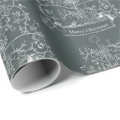 Oude Wereld Traditionele Kerstmis Cadeaupapier (Rol Hoek)