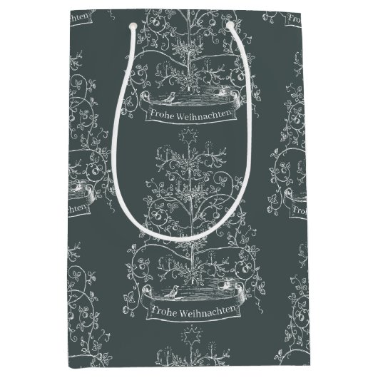 Oude Wereld Traditionele Kerstmis Medium Cadeauzakje (Voorkant)