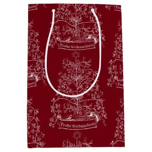 Oude Wereld Traditionele Kerstmis Medium Cadeauzakje (Voorkant)