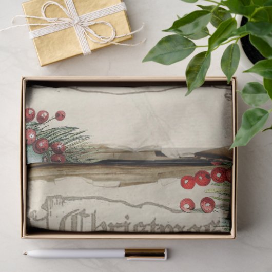Oude Wereld Vader Kerst & Bladmuziek Decoupage Tissuepapier (Geschenk)